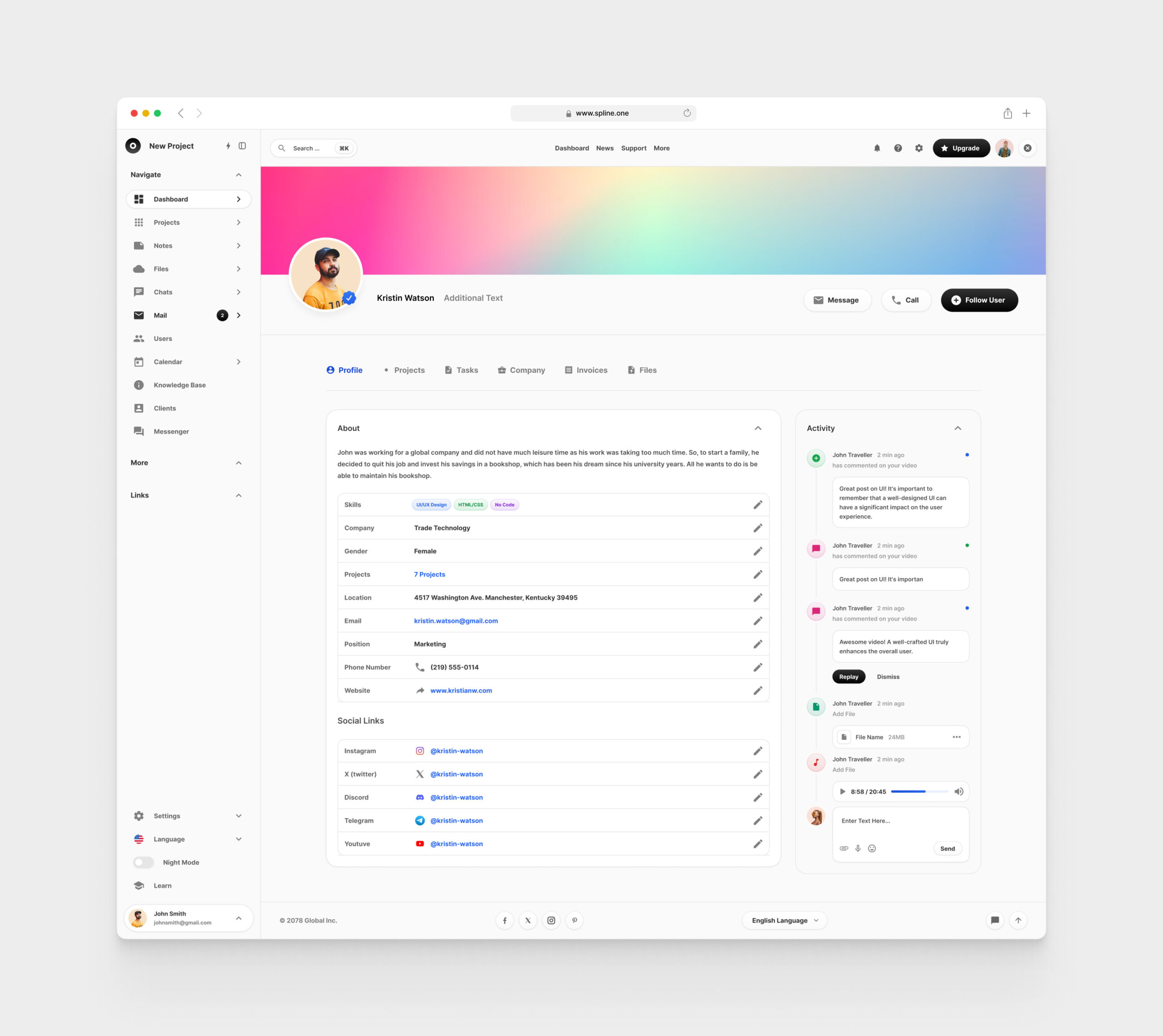 Profile UI for Figma