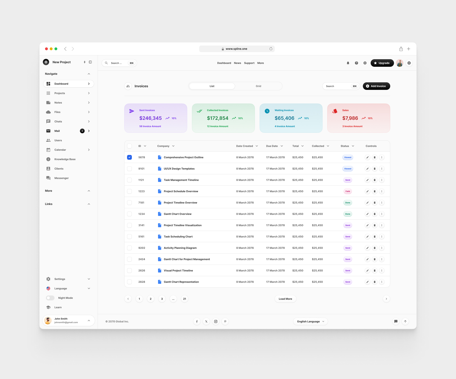 Invoice for Figma Tempalte (0011)