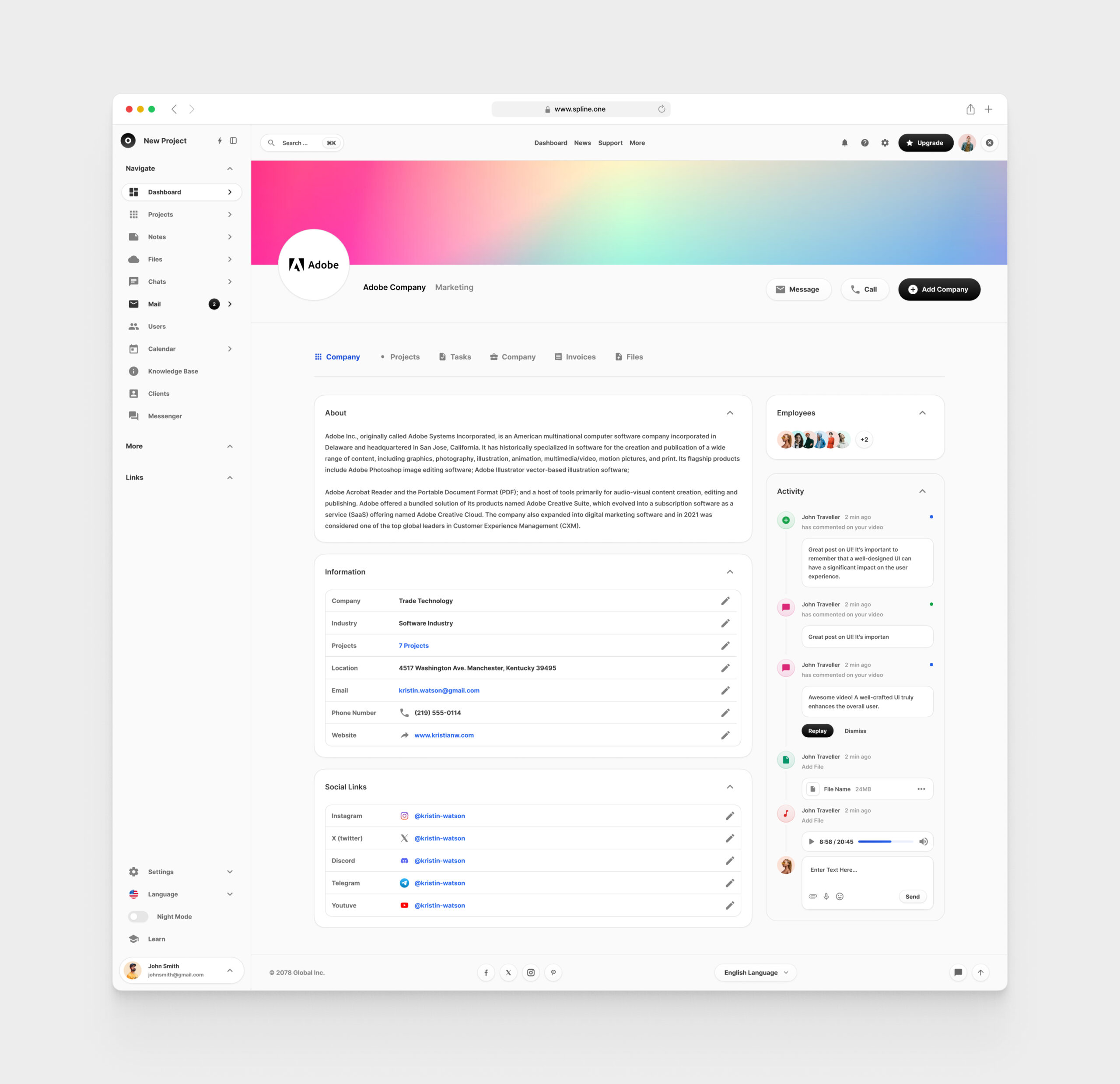 Profile UI for Figma