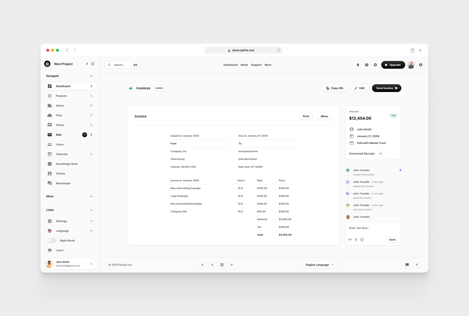 Invoice for Figma Tempalte (0011)