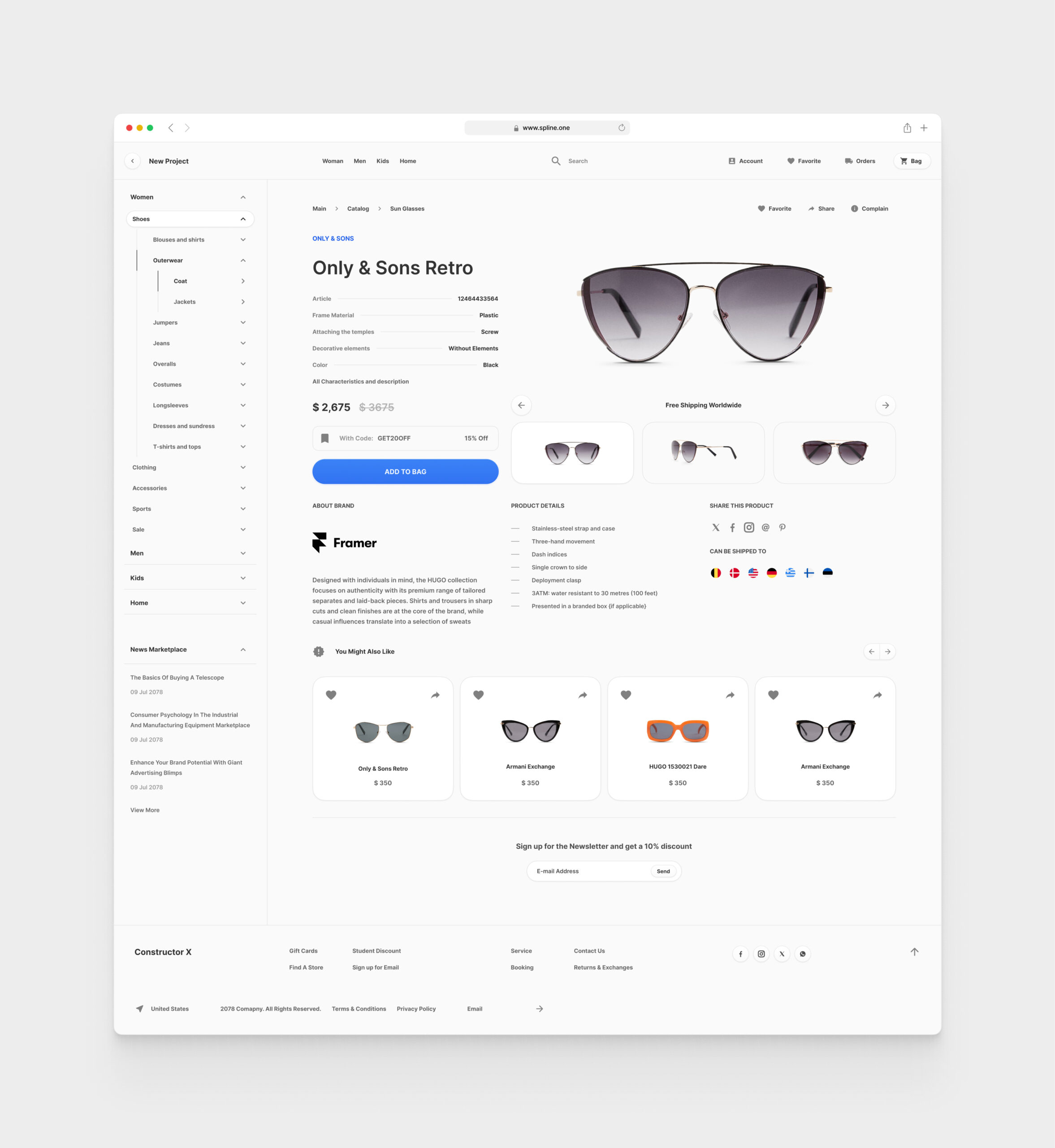Glasses Store Templates for Figma (0034)