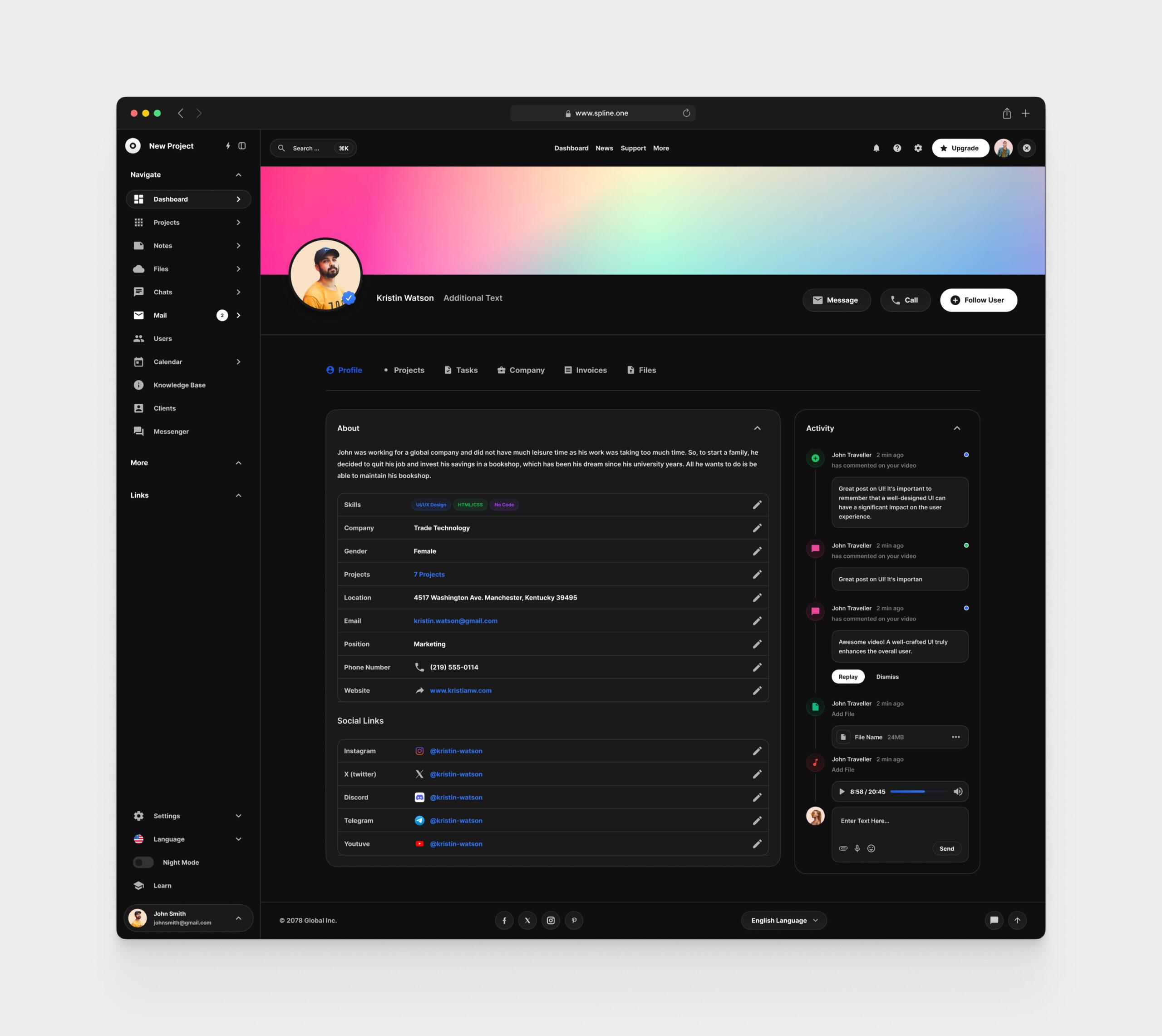 Profile UI for Figma