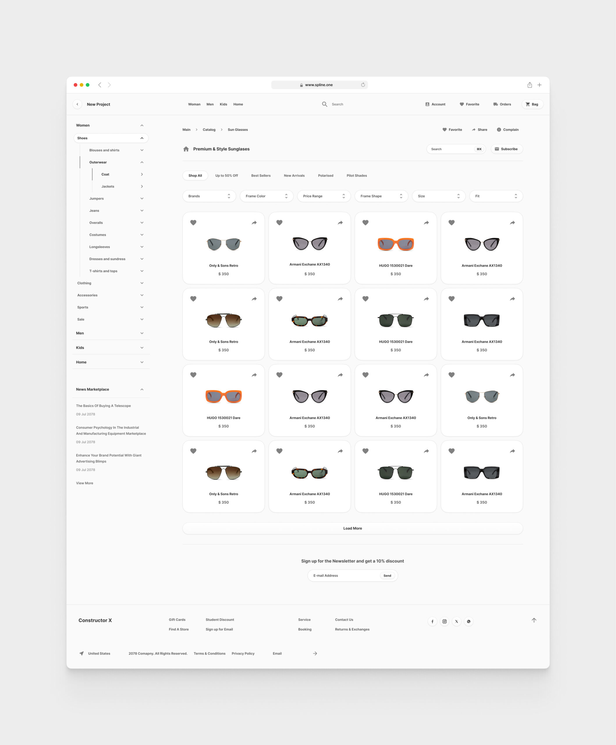 Glasses Store Templates for Figma (0034)