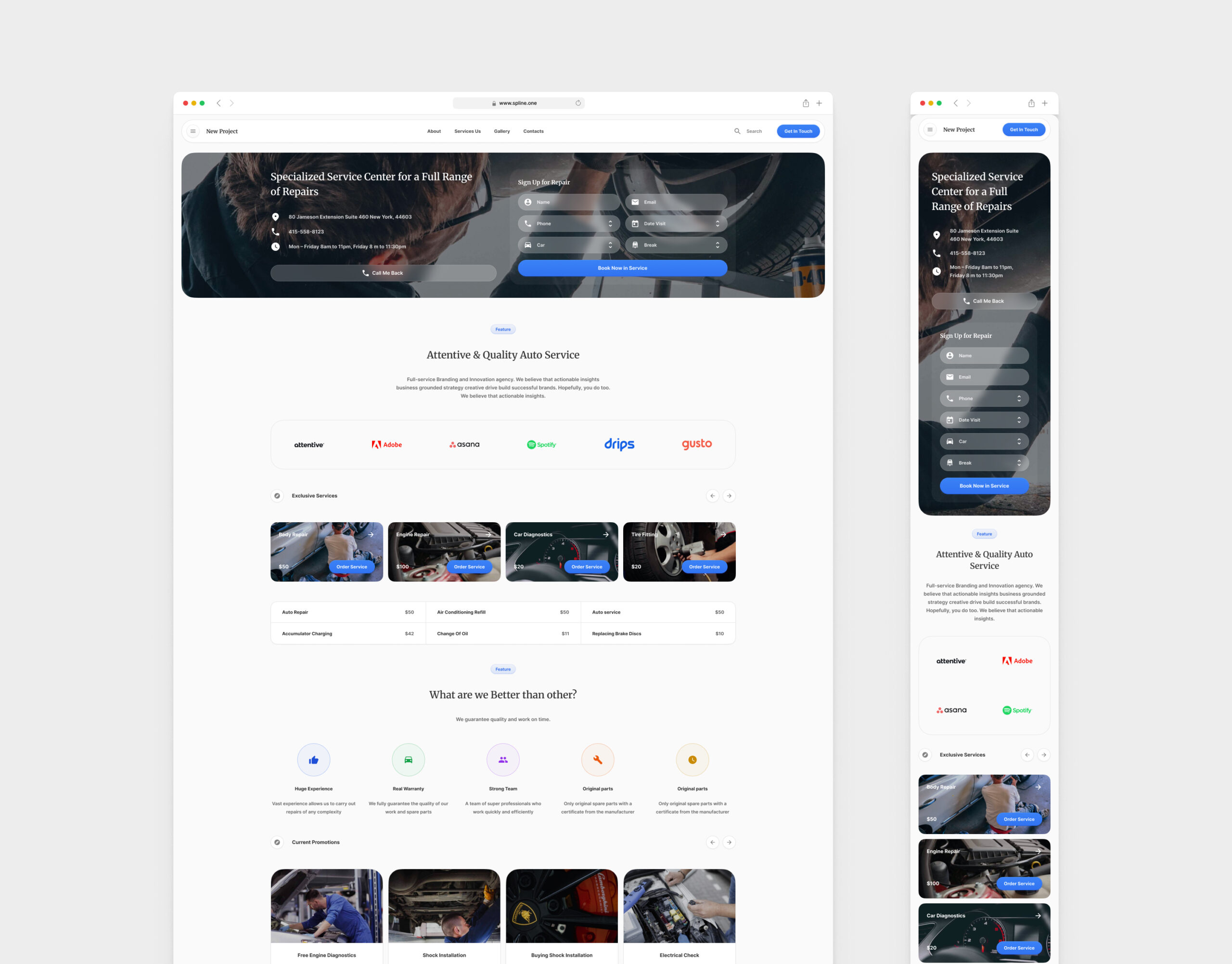 Car Service Template for Figma (0056)