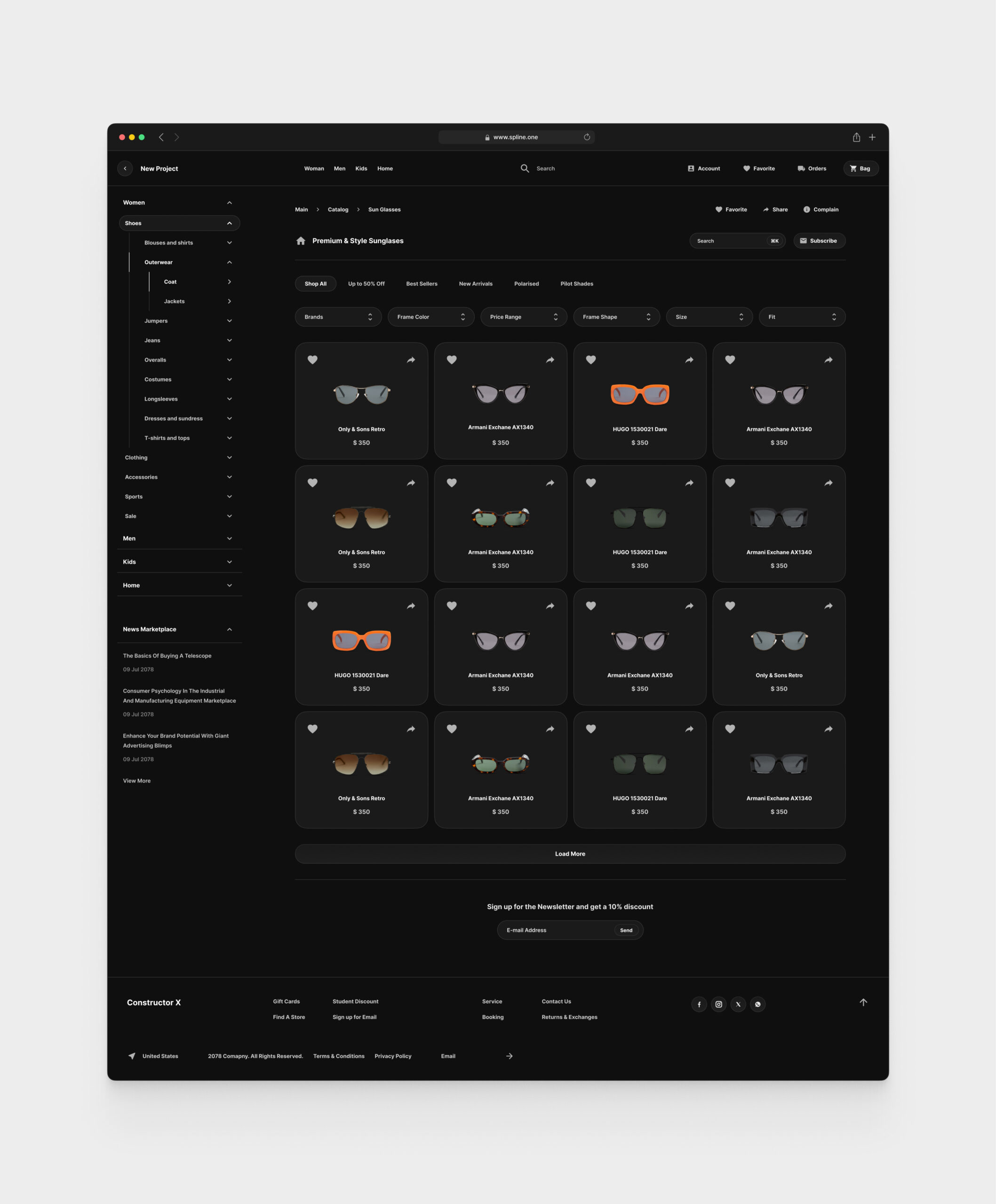 Glasses Store Templates for Figma (0034)