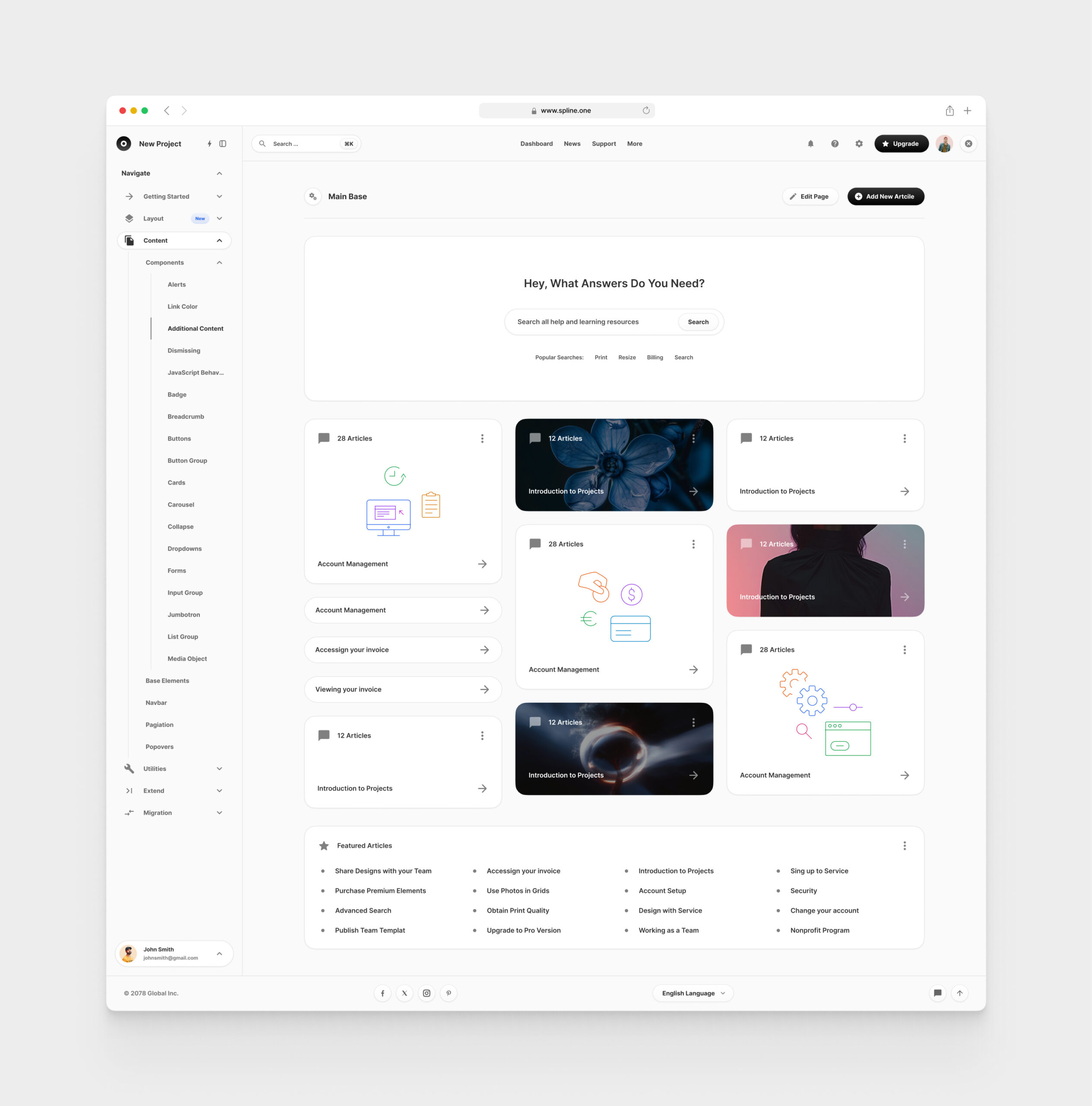 Knowledge Base for Figma Template
