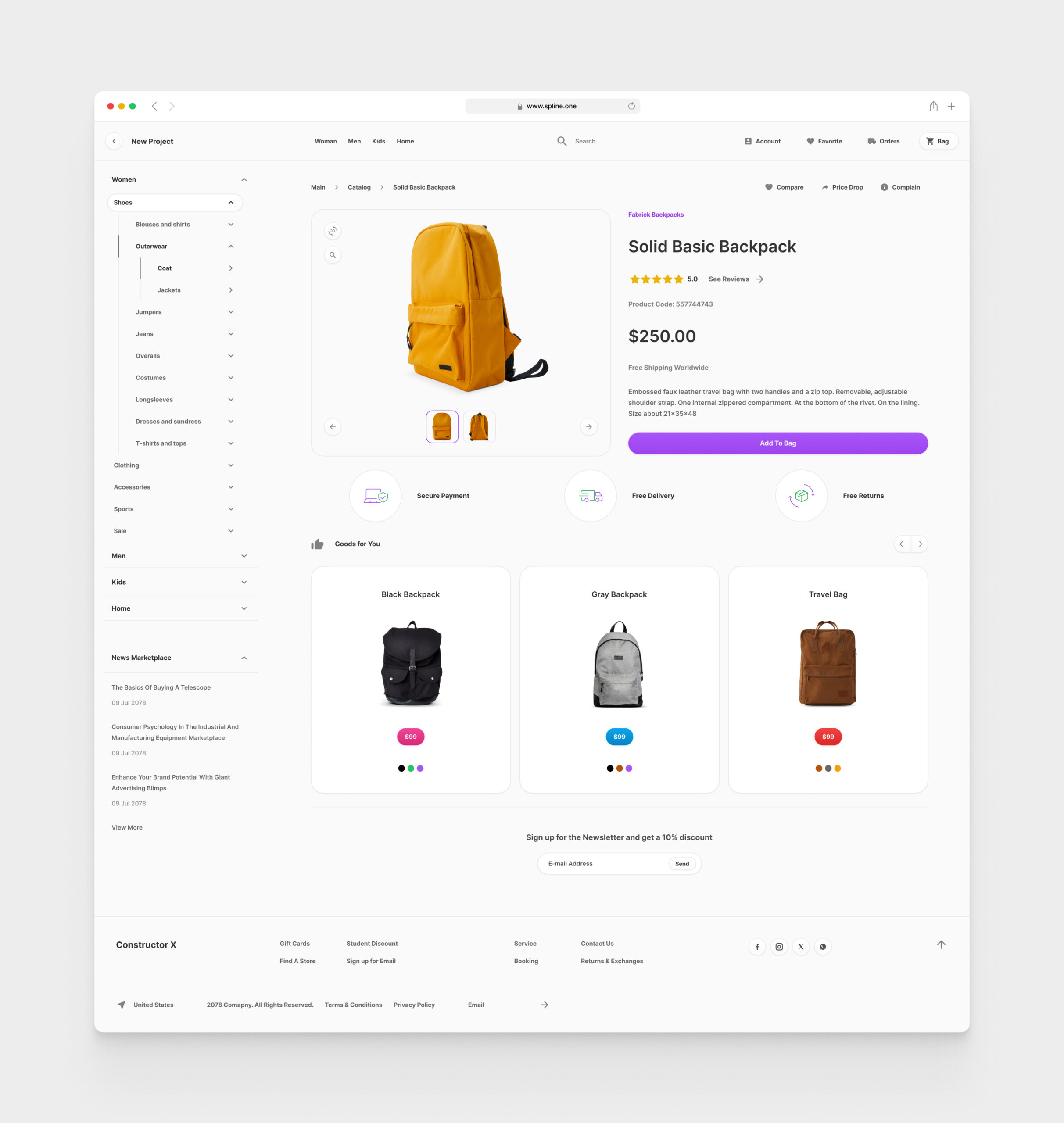 Bags Store for Figma Templates (0037)