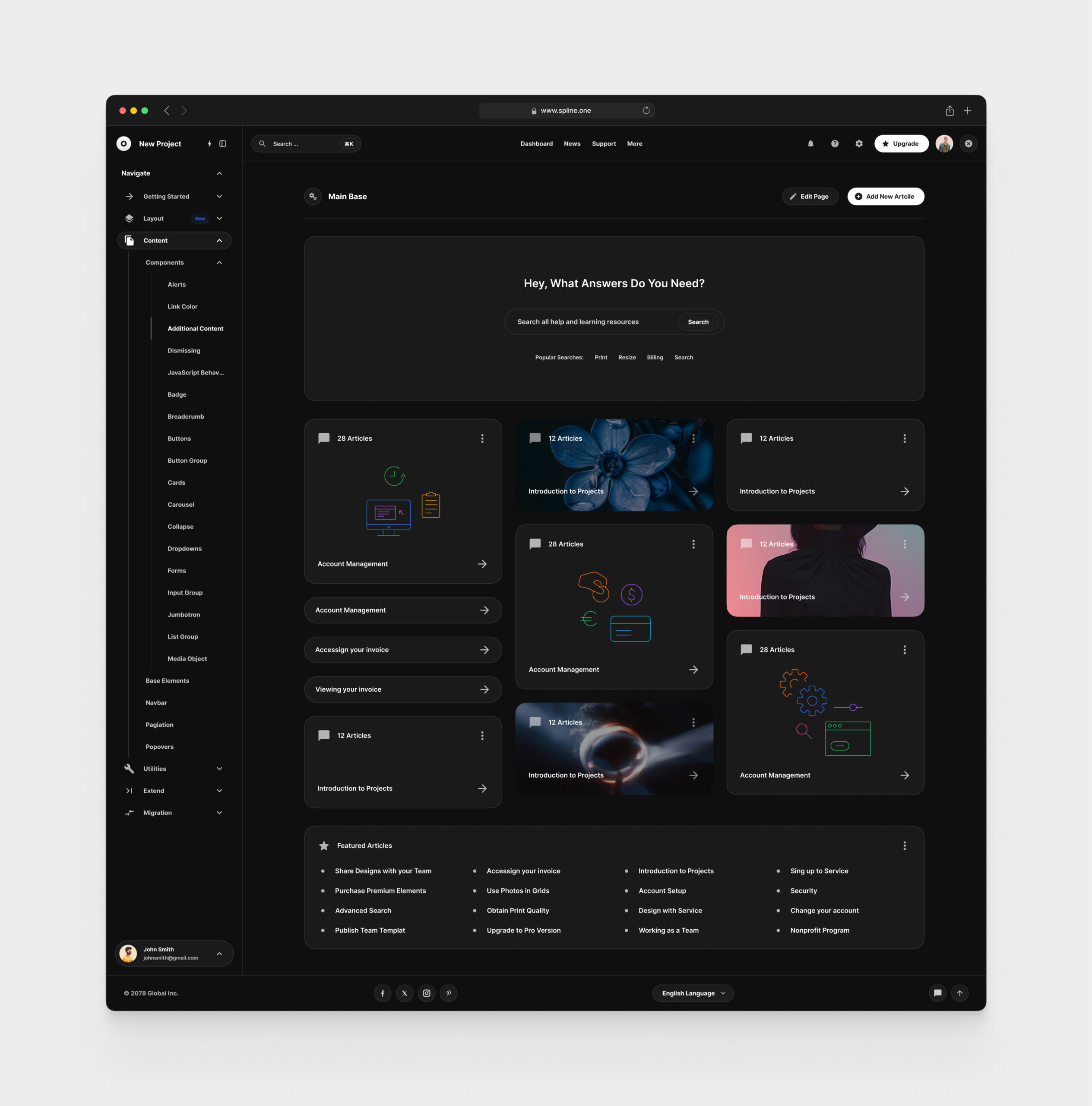 Knowledge Base for Figma Template