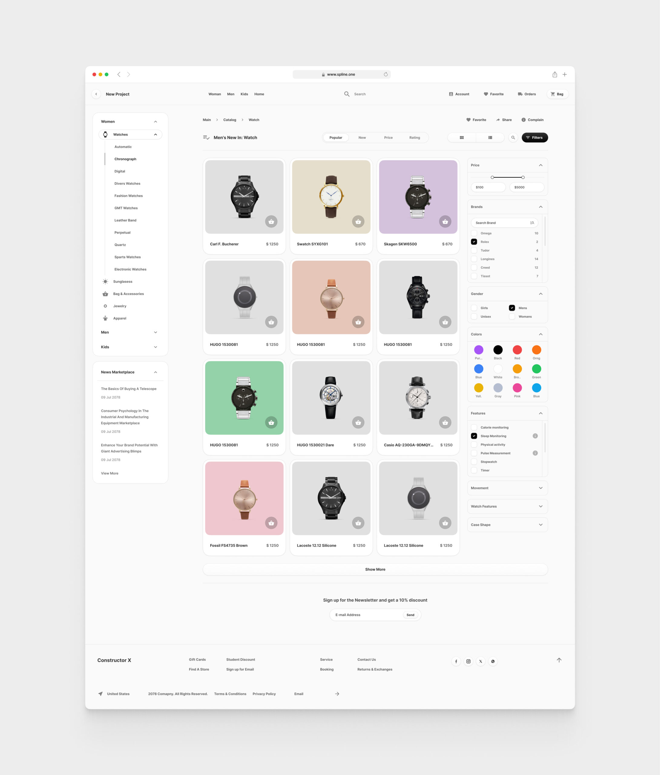 Watches Store for Figma Templates (0038)