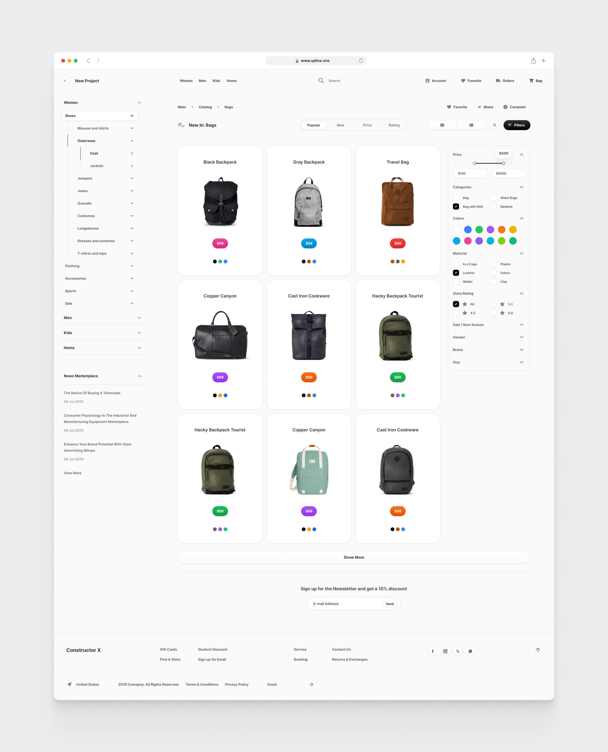 Bags Store for Figma Templates (0037)