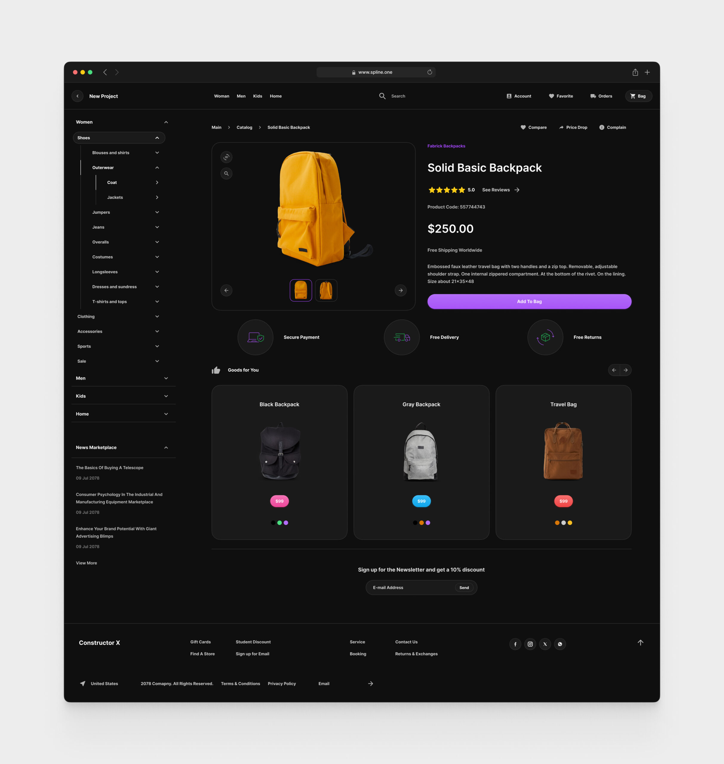 Bags Store for Figma Templates (0037)