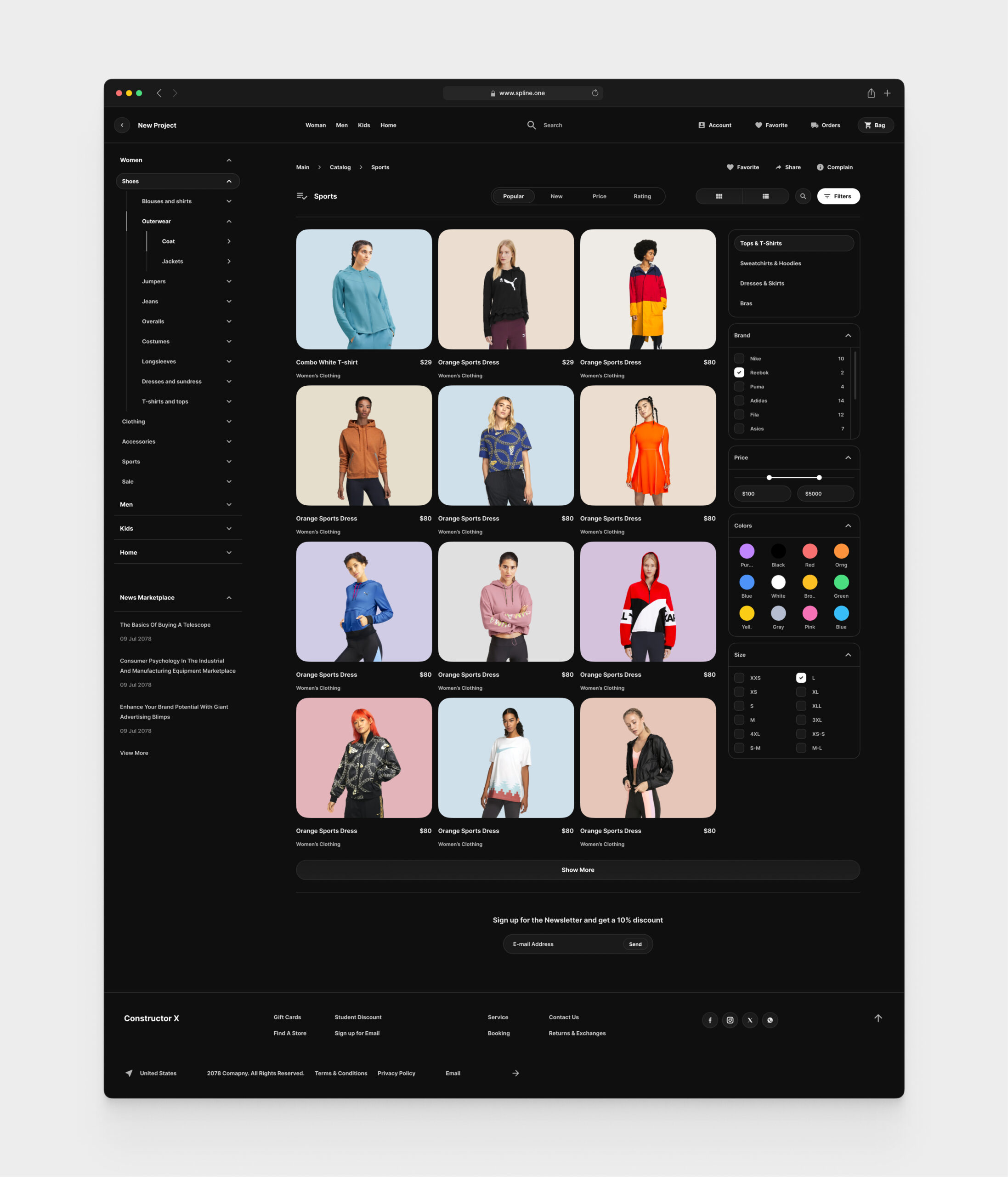 Sport Store for Figma Templates (0040)