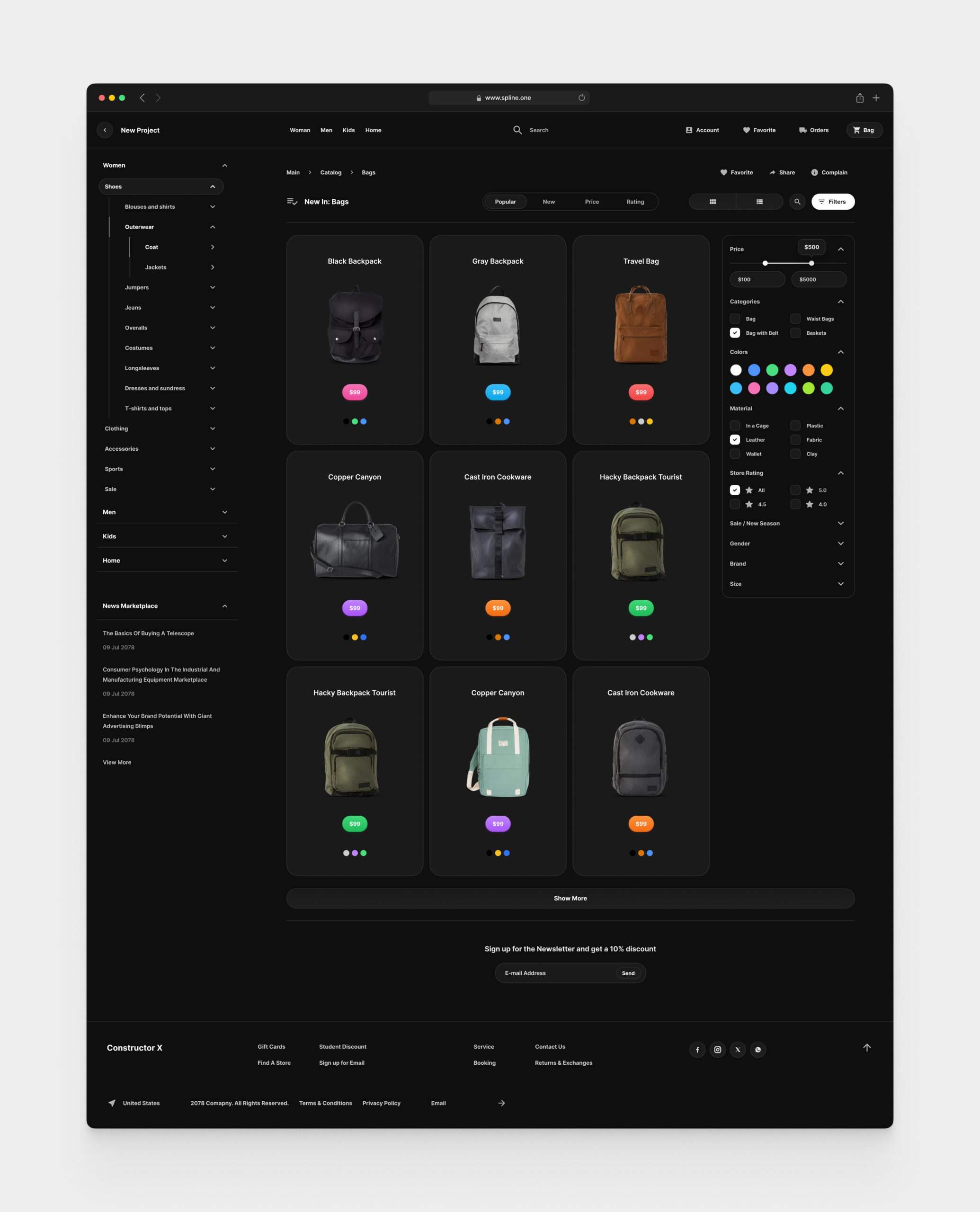 Bags Store for Figma Templates (0037)