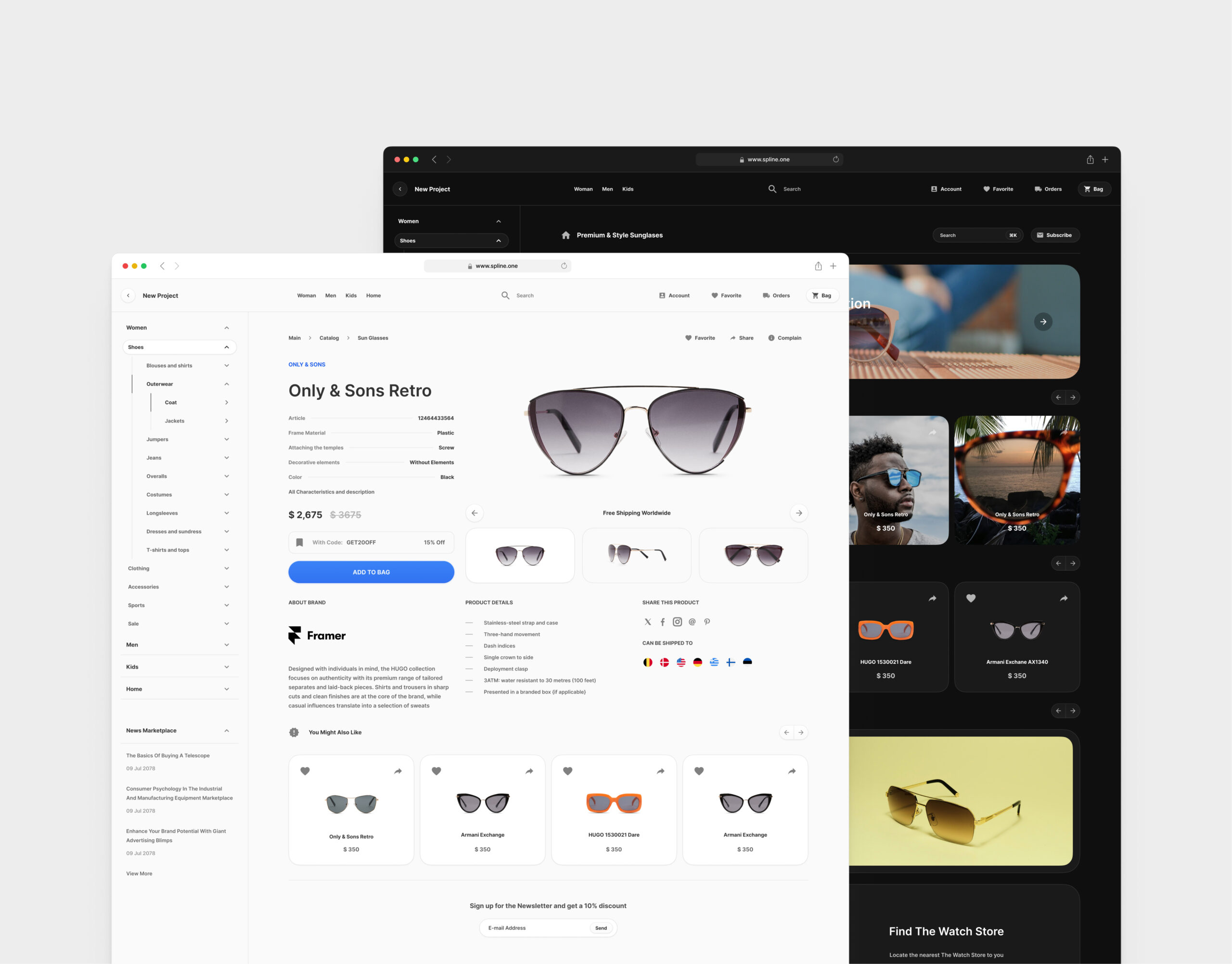 Glasses Store Templates for Figma (0034)